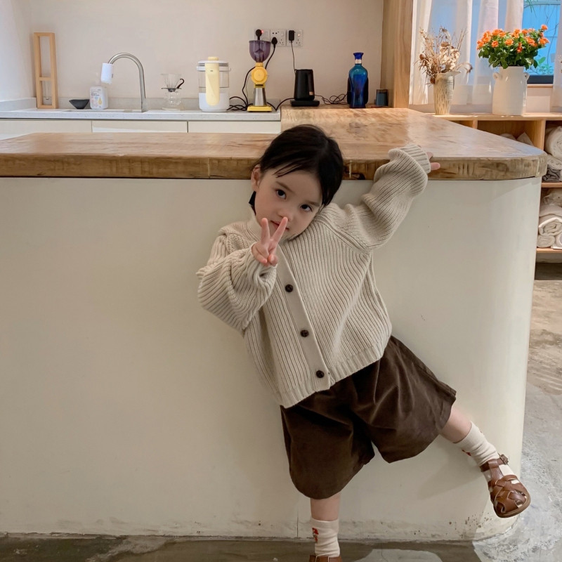 Laste kootud kampsunid kardigan sügistalv armas ühevärviline üherealine kapuutsiga mantel Beebi kampsun poistele tüdrukute kampsunid