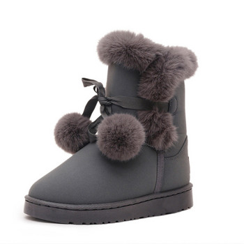 Comemore Snow Boots Women\'s Plus Furry 2022 Winter New Platform Boot Rece Up Student Сладки дамски ботуши до глезена Черно-розова обувка 41