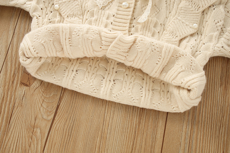 2023. aasta imikute beebitüdrukute kuduv kardigan pikkade varrukatega ühevärviline õõnsaga sügisene kevadine vastsündinu tüdrukute pärliga kampsun