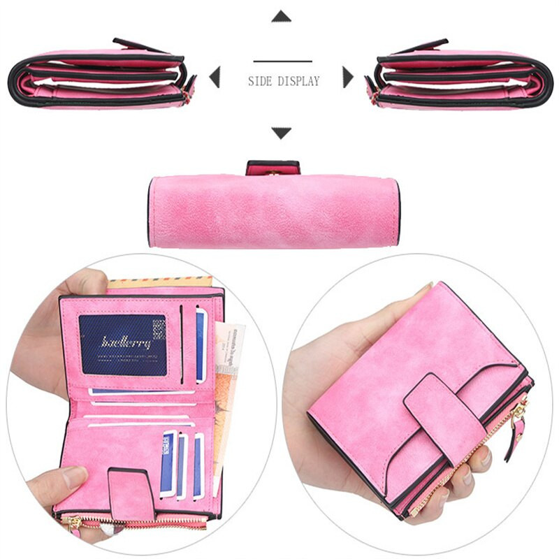 Moodsad ühevärvilised lühikesed naiste rahakotid, uus väike tõmblukk, PU-nahast kvaliteetne naiste kaardihoidja õhuke lihtne rahakott