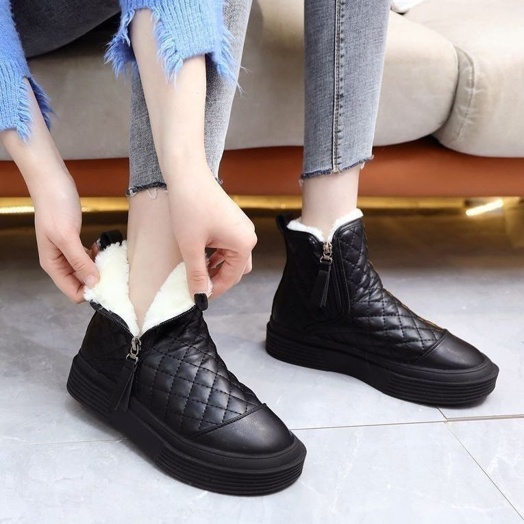 Pantofi de damă Pantof argintiu Încălțăminte plată Cizme de zăpadă elastice Femeie Botine cu gleznă joasă Verde Iarnă 2023 Cizme impermeabile Căldură La modă