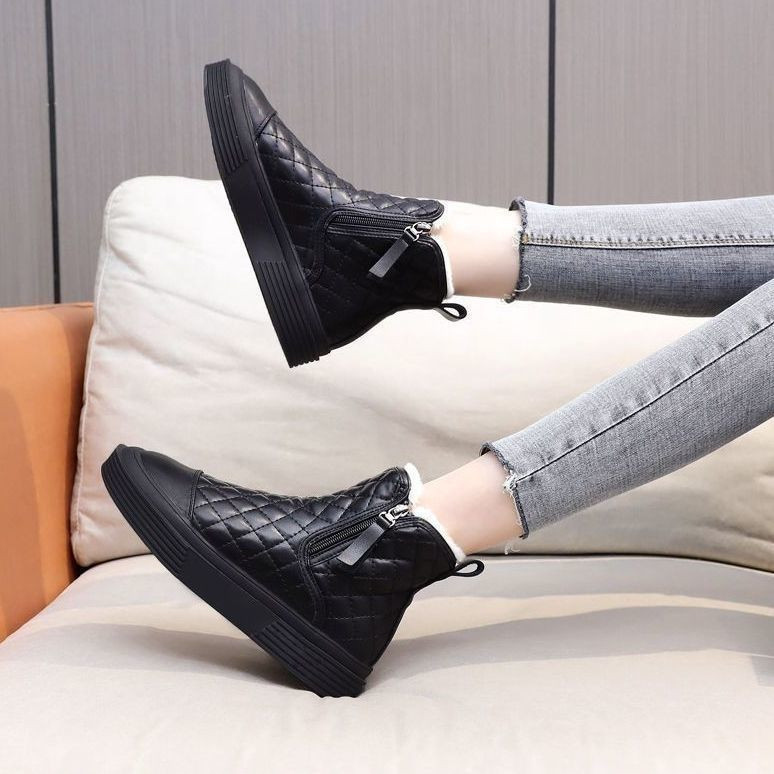 Pantofi de damă Pantof argintiu Încălțăminte plată Cizme de zăpadă elastice Femeie Botine cu gleznă joasă Verde Iarnă 2023 Cizme impermeabile Căldură La modă