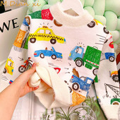 Lasteriided Kampsunid Multifilmid Autode trükkimine Poiste kudumid Laste Pullover Välisriided Poistele Talvised pikkade varrukatega riided Kampsunid