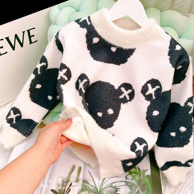 Lasteriided Kampsunid Multifilmid Autode trükkimine Poiste kudumid Laste Pullover Välisriided Poistele Talvised pikkade varrukatega riided Kampsunid