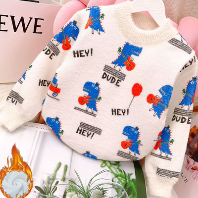 Lasteriided Kampsunid Multifilmid Autode trükkimine Poiste kudumid Laste Pullover Välisriided Poistele Talvised pikkade varrukatega riided Kampsunid