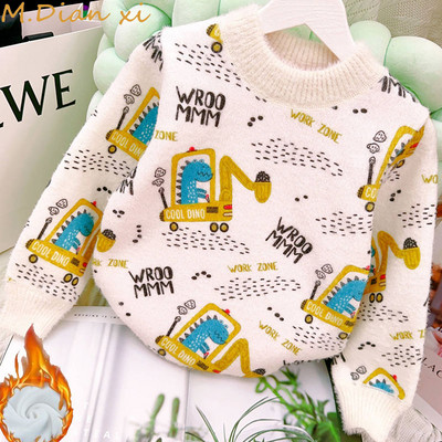 Lasteriided Kampsunid Multifilmid Autode trükkimine Poiste kudumid Laste Pullover Välisriided Poistele Talvised pikkade varrukatega riided Kampsunid