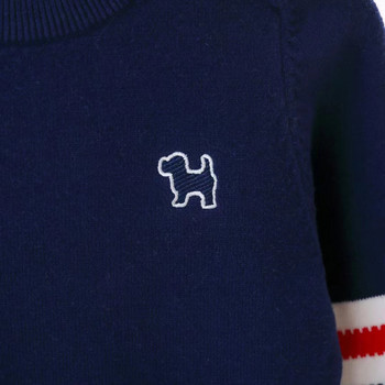 Пуловер за момчета Пуловер 2023 Нов Есен Зима Детски детски раирани Бебешки пуловери с О-образно деколте Бродирани анимационни пуловери Дрехи 2-7г