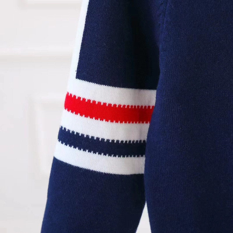 Poiste kampsun 2023. aasta uus sügistalvine laste triibuline laste kampsun o-kaelusega laste kampsunid, tikitud multifilmi džemprid 2-7 a.