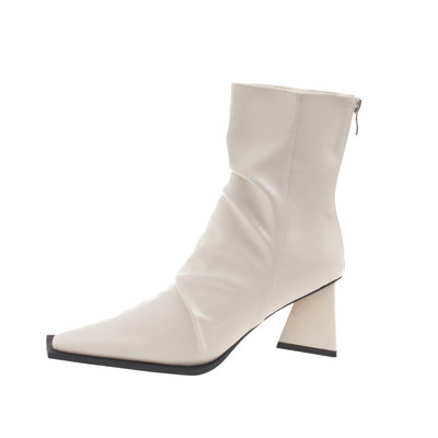 Pantofi de dama 2023 Cizme de dama cu fermoar marca moda plisata la birou si cariera Cizme sexy cu varf ascutit Pantofi pentru femei