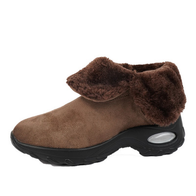 2023. aasta kuum soodusmüük naiste kingad varrukatega naiste saapad Talvised ümara ninaga seemisnahast plüüsfliis soojaks keskmise toruga paksu kontsaga lumesaapad