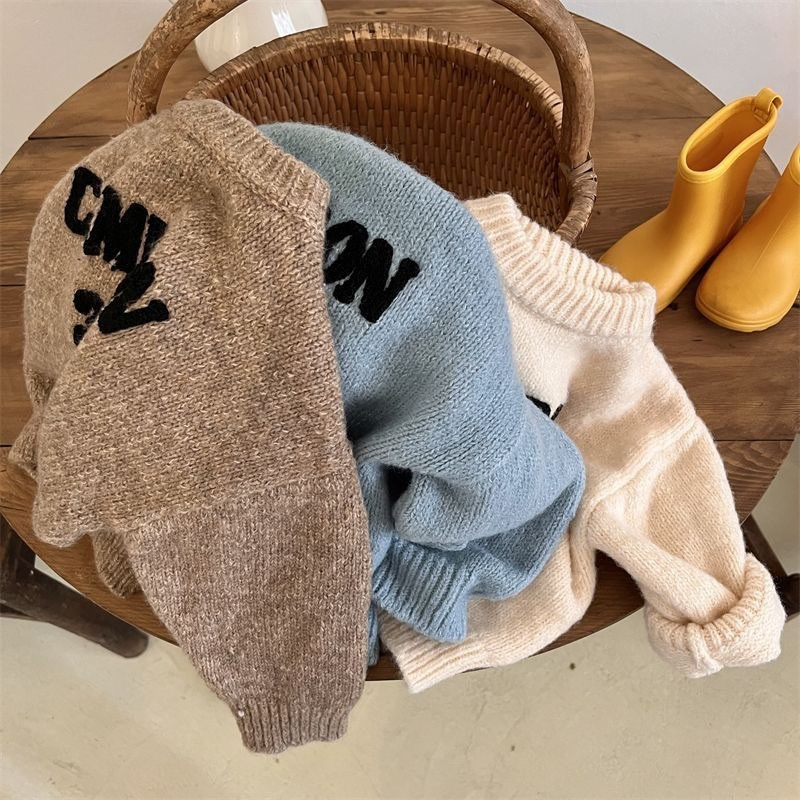 Mood Beebi Tüdruk Poiss Kiri Tikand Kampsun Talvine Kevad Imiku Väikelapse Lapse Kootud Pullover 1-7a.