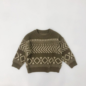 Нови детски дрехи Пуловери Дебели зимни есенни плетени пуловери Пуловери със сладък принт Детски момичета Момчета Дебел пуловер
