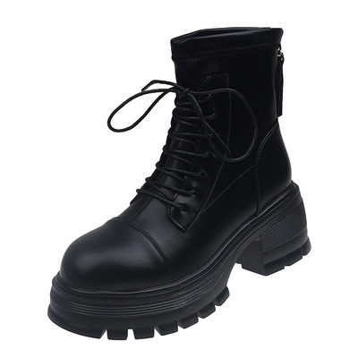 2023. aasta kuum sooduspakkumine Naiste kingad PU naiste saapad Pahkluu Moodsad naiste saapad Õmbluspael Ümmarguse varba külje tõmblukuga Tursked kontsakingad naistele