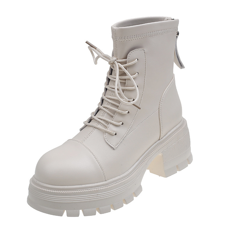 2023-as forró kiárusítás női cipők PU női csizmák boka modern csizmák női varrás fűzős kerek orr oldalsó cipzár vaskos sarkú női cipők