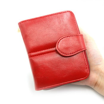 Γυναικείο δερμάτινο πορτοφόλι για πιστωτική κάρτα Γυναικείο τσαντάκι με κέρματα Μόδα τσάντα συμπλέκτη Φερμουάρ Μικρό πορτοφόλι Γυναικεία πορτοφόλια Cartera Mujer