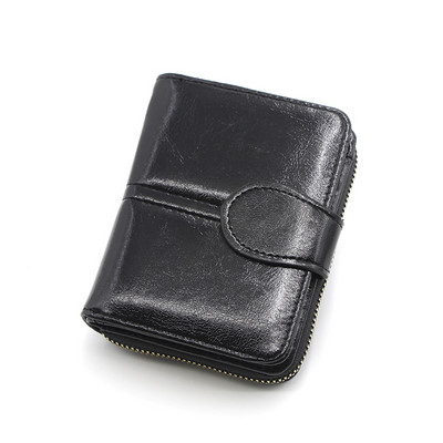 Dámska kožená peňaženka na kreditnú kartu, dámska peňaženka na mince, módna kabelka so zipsom, malá peňaženka, dámske peňaženky Cartera Mujer
