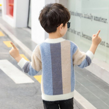 Детски пуловер Зима Ново памучно облекло Пуловер за тийнейджъри Пуловер за момчета Детски дрехи Есенен плетен пуловер 10 12 14 години