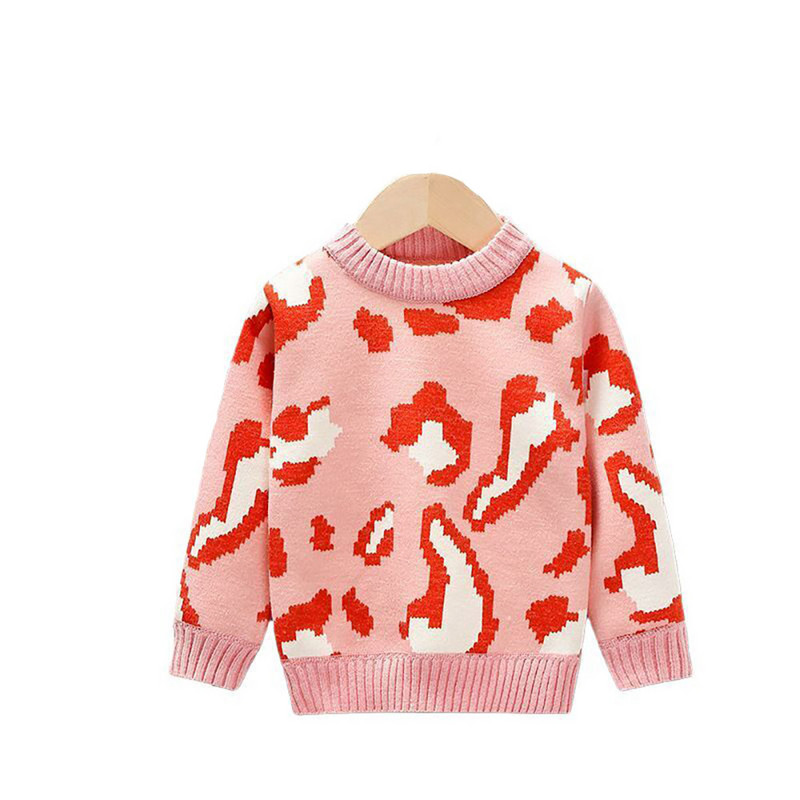 Armas leopardimustriline beebitüdrukute kootud kampsun kevad sügis paks soe samet Pullover kampsunid laste topid Lasteriided 2-6 a