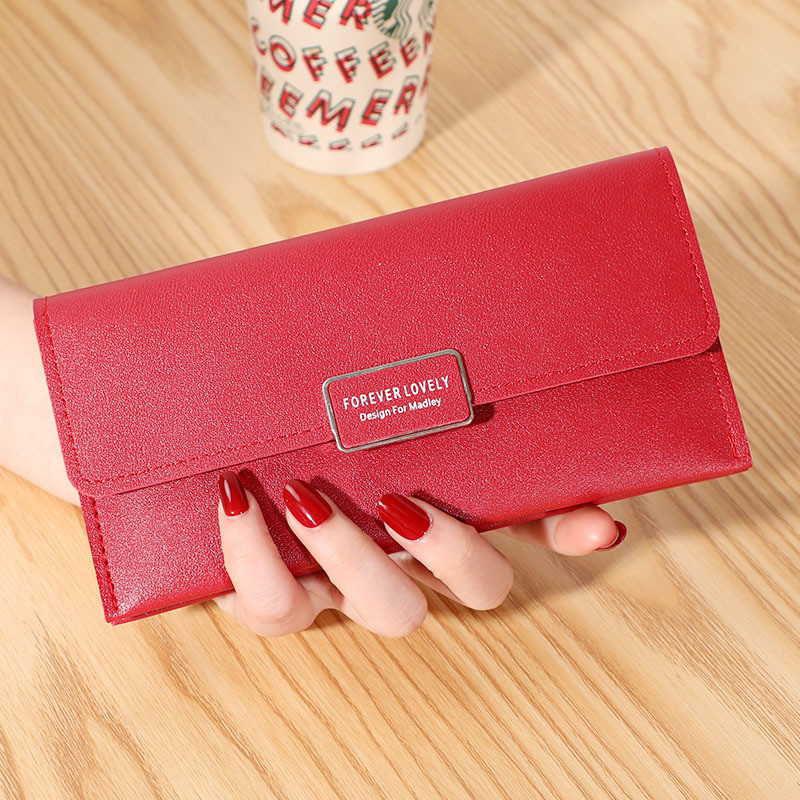 2023. aasta uued Korea naiste rahakotid, metallist pandlaga ühevärviline naiste rahakott, pikk, kahekordne, suure mahutavusega mitme kaardiga rahakotid naistele