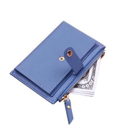 Γυναικείο Πορτοφόλι PU Δερμάτινη θήκη πολλαπλών καρτών με φερμουάρ και τσέπη για κέρματα