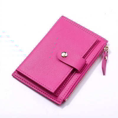 Γυναικείο Πορτοφόλι PU Δερμάτινη θήκη πολλαπλών καρτών με φερμουάρ και τσέπη για κέρματα