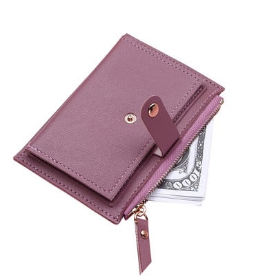 Γυναικείο Πορτοφόλι PU Δερμάτινη θήκη πολλαπλών καρτών με φερμουάρ και τσέπη για κέρματα