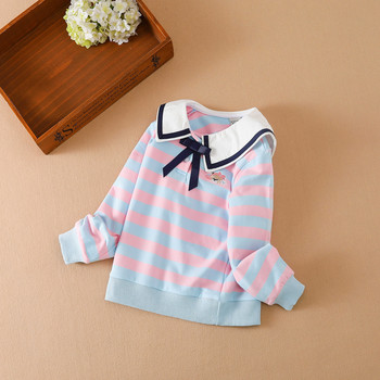 Παιδικά ρούχα Άνοιξη φθινόπωρο για κορίτσια Φούτερ πουλόβερ Βαμβακερά Preppy Style Χαριτωμένα παιδικά ρούχα φούτερ