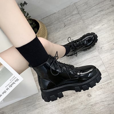 Νέες γυναικείες μπότες Κορεάτικη έκδοση Mid-Calf Booties Γυναικείες μπότες μόδας Γυναικείες μπότες μασίφ, στρογγυλές μύτης Botas Femininas Tendencia 2023