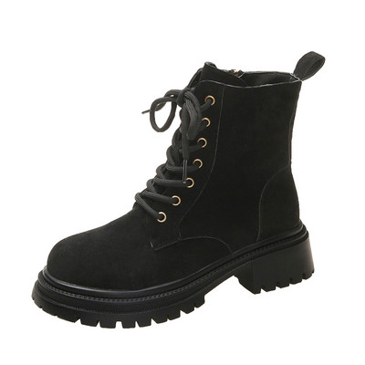 Pantofi Feminin 2023 Reducere fierbinte Cizme de damă încrucișate Cizme casual cu fermoar lateral la modă Cizme de înaltă calitate pentru femei cu vârf rotund