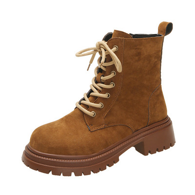 Pantofi Feminin 2023 Reducere fierbinte Cizme de damă încrucișate Cizme casual cu fermoar lateral la modă Cizme de înaltă calitate pentru femei cu vârf rotund