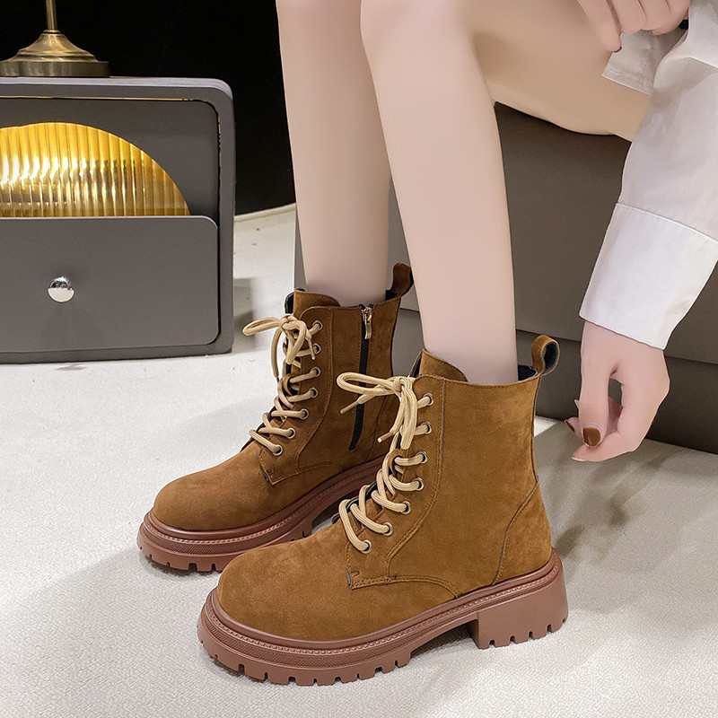 Pantofi Feminin 2023 Reducere fierbinte Cizme de damă încrucișate Cizme casual cu fermoar lateral la modă Cizme de înaltă calitate pentru femei cu vârf rotund