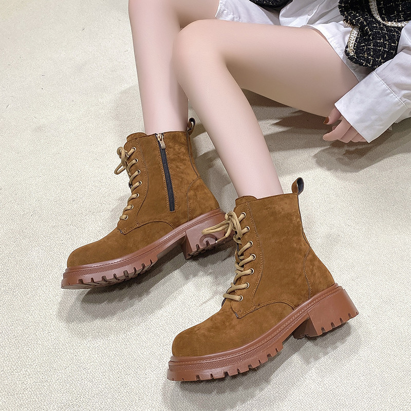 Pantofi Feminin 2023 Reducere fierbinte Cizme de damă încrucișate Cizme casual cu fermoar lateral la modă Cizme de înaltă calitate pentru femei cu vârf rotund