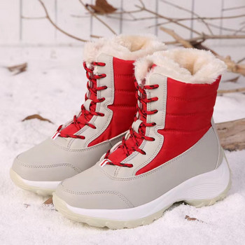 Дамски обувки Зимна мода Топли боти до глезена Дамски ботуши за сняг Дамски обувки с връзки Памучни обувки на открито Пътуване Водоустойчиви Botas Mujer
