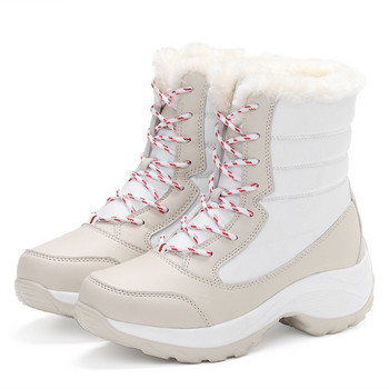 Дамски обувки Зимна мода Топли боти до глезена Дамски ботуши за сняг Дамски обувки с връзки Памучни обувки на открито Пътуване Водоустойчиви Botas Mujer