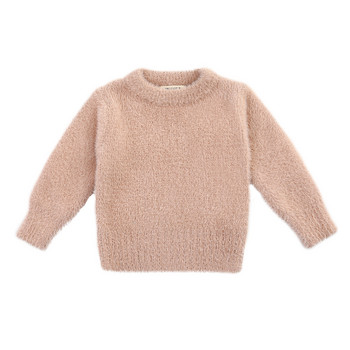 Пуловери за момичета HoneyCherry Зимно облекло Ново яке от имитация на норка Пуловер Бебешки топли пуловери