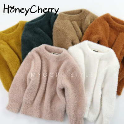 Pulovere pentru fete HoneyCherry Îmbrăcăminte de iarnă Jachetă nouă de nurcă imitație Pulovere calde pentru bebeluși