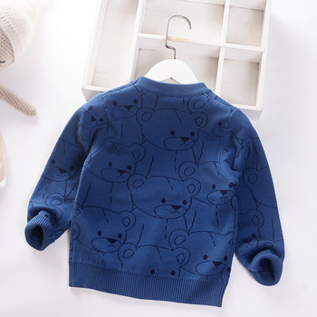 Детски пуловер Пуловер за момчета Пуловер за момчета 2023 Есен Зима Ново детско облекло Анимационно мече Памучен пуловер Пуловер за малко дете 2-7г