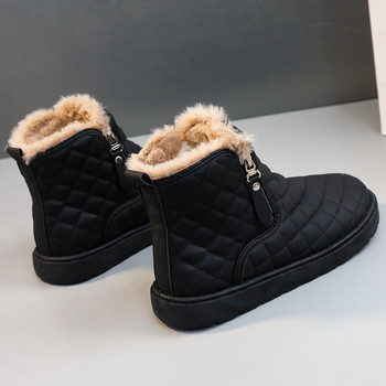 Велурени зимни ботуши за жени през зимата на 2023 г. Нови удебелени неплъзгащи се къси ботуши Универсални топли високи памучни обувки