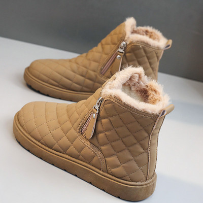 Suede Snow Boots για Γυναικεία Χειμώνα 2023 Νέες αντιολισθητικές κοντές μπότες Ευέλικτα, ζεστά ψηλά βαμβακερά παπούτσια