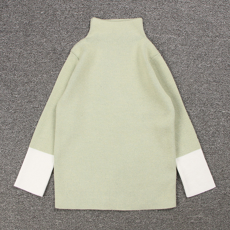 Őszi téli cukorka színes gyerek gyerekruházat baba fiú lány lány pulóver tömör kötött pulóver garbó gyerekruházat