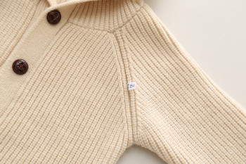 6M-5T Прохождащо плътна есенна жилетка с качулка Детски горни дрехи Облекло за бебета Момчета Трикотажно палто Детски пролетен пуловер