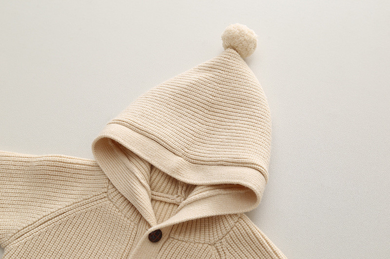 6M-5T väikelapse soliidne kapuutsiga sügiskardigan lastele top riided Beebi tüdrukud riided poistele kudum mantel Laste väikelaste kevadkampsun