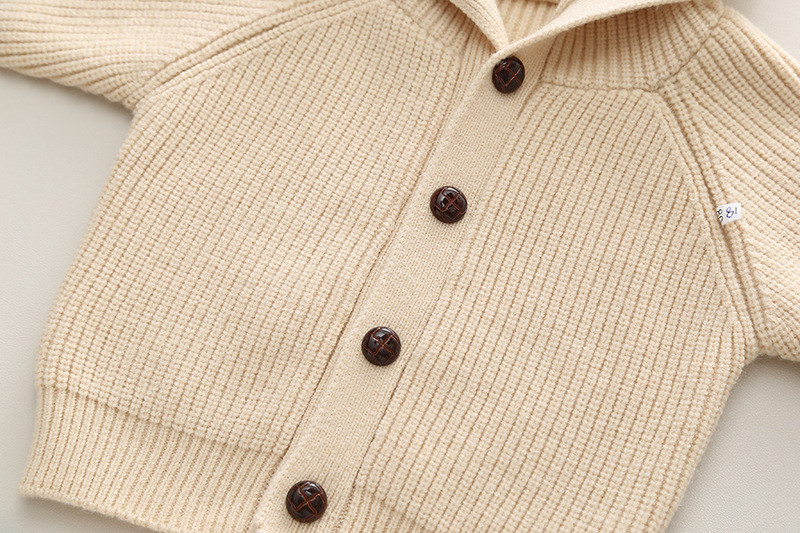 6M-5T väikelapse soliidne kapuutsiga sügiskardigan lastele top riided Beebi tüdrukud riided poistele kudum mantel Laste väikelaste kevadkampsun