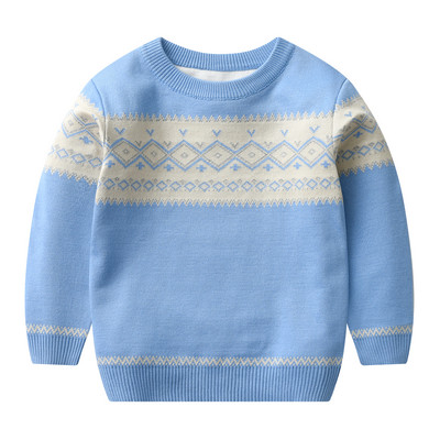 Băieții de toamnă și iarnă păstrează modelele geometrice de pulover cald. Cămașă pentru cabină, pulover cu mâneci lungi, transpirație tricotată pentru băieți