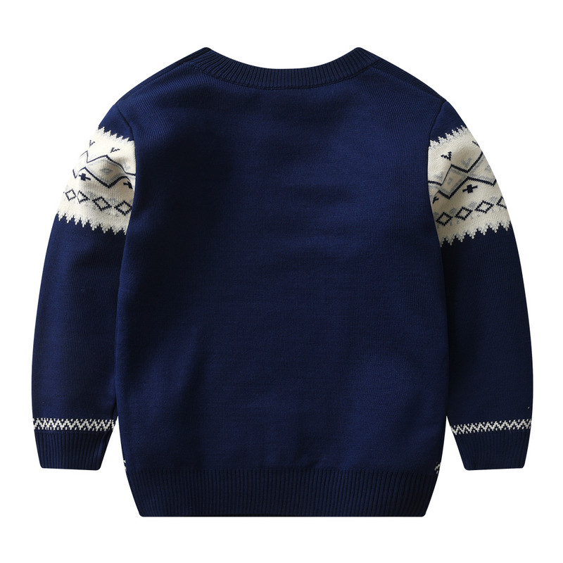 Băieții de toamnă și iarnă păstrează modelele geometrice de pulover cald. Cămașă pentru cabină, pulover cu mâneci lungi, transpirație tricotată pentru băieți