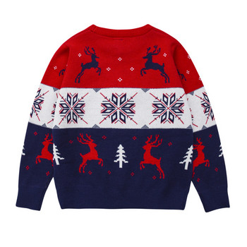 2023 Коледа Пуловер за момчета и момичета Зима Есен Детско облекло Плетива за момичета Пуловер Плетен пуловер Детски парти пуловер
