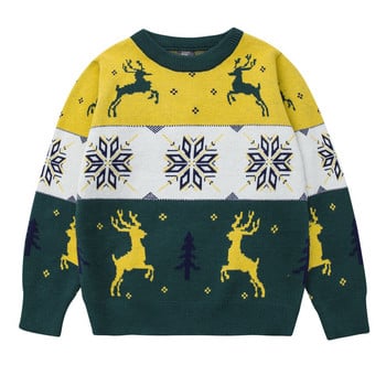 2023 Коледа Пуловер за момчета и момичета Зима Есен Детско облекло Плетива за момичета Пуловер Плетен пуловер Детски парти пуловер