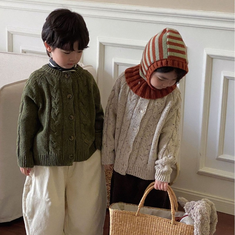 Laste kampsun, 2023. aasta sügisene korea stiilis poiste ja tüdrukute värvitoonis isikupära Lahe kardigan kampsun, beebimoodne pehme topp