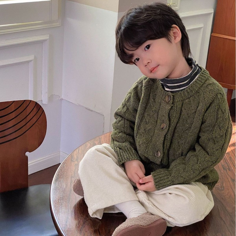 Laste kampsun, 2023. aasta sügisene korea stiilis poiste ja tüdrukute värvitoonis isikupära Lahe kardigan kampsun, beebimoodne pehme topp