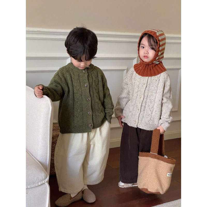 Laste kampsun, 2023. aasta sügisene korea stiilis poiste ja tüdrukute värvitoonis isikupära Lahe kardigan kampsun, beebimoodne pehme topp